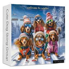 Bboldin 1000 db-os puzzle - Cute Dog Skiing Group (PT-1105)
