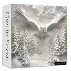 Bboldin 1000 db-os puzzle - Owl in Snow (PT-834)