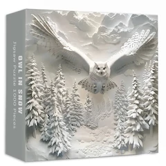 Bboldin 1000 db-os puzzle - Owl in Snow (PT-834)