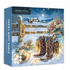 Bboldin 1000 db-os puzzle - Snowy Night Ranch (PT-952)