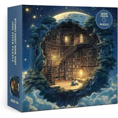 Bboldin 1000 db-os puzzle - Starry Night Book Nest (PT-1115)