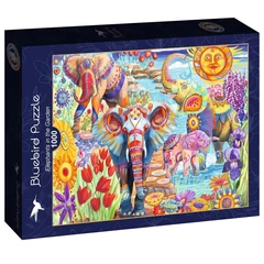 Bluebird 1000 db-os puzzle - Elephants in the Garden (90367)