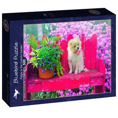 Bluebird 500 db-os puzzle - Puppy in the Colorful Garden (90107)