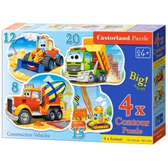Castorland 4 az 1-ben puzzle (8,12,15,20 db-os) - Munkagépek (B-043040)