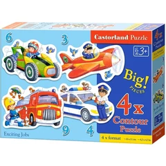 Castorland Sziluett puzzle (3,4,6,9 db-os) - Érdekes szakmák (B-005055)