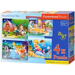 Castorland 4 az 1-ben puzzle (8,12,15,20 db-os) - Gyönyörű tündérmesék (B-041008)