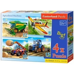 Castorland 4 az 1-ben puzzle (8,12,15,20 db-os) - Mezőgazdasági járművek (B-041039)