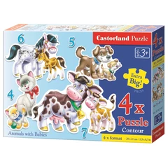 Castorland Sziluett puzzle (4,5,6,7 db-os) - Állatok és kicsinyeik (B-04218)
