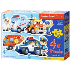 Castorland Sziluett puzzle (4,5,6,7 db-os) - Mentő járművek (B-04393)