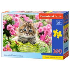 Castorland 100 db-os puzzle - Cica a virágoskertben (B-111039)