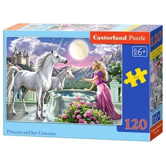 Castorland 120 db-os puzzle - Hercegnő és unikornisai  (B-13098)