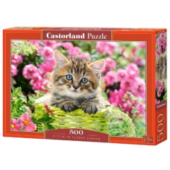 Castorland 500 db-os puzzle - Cica a virágoskertben (B-52974)