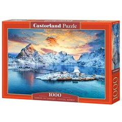 Castorland 1000 db-os puzzle - Napkelte Sakrisoy szigeten, Norvégia (C-105366)