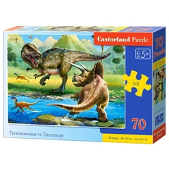 Castorland 70 db-os puzzle - Tirannoszaurusz vs. Triceratopsz (B-070084)