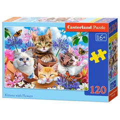 Castorland 120 db-os puzzle - Cicák a virágok között (B-13524)