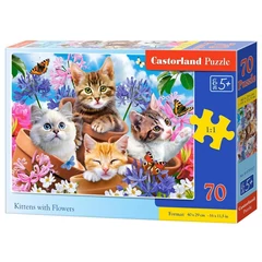 Castorland 70 db-os puzzle - Cicák a virágok között (B-070107)