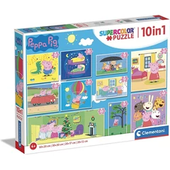 Clementoni  10 az 1-ben Szuper színes puzzle (18, 30, 48, 60) - Peppa malac (20271)