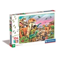 Clementoni 104 db-os Szuper Színes puzzle - Dinoszauruszok földje (25768)