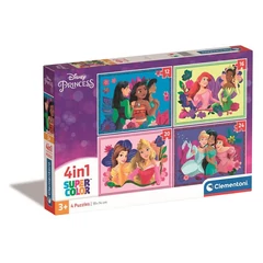Clementoni 4 az 1-ben puzzle (12,16,20,24 db-os) - Disney Hercegnők (21517)