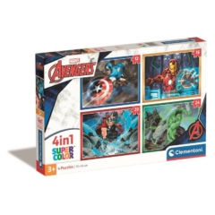Clementoni 4 az 1-ben puzzle (12,16,20 24  db-os) - Marvel Bosszúállók (21525)