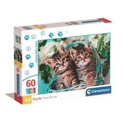 Clementoni 60 db-os Szuper Színes puzzle - Aranyos kiscicák (26599)