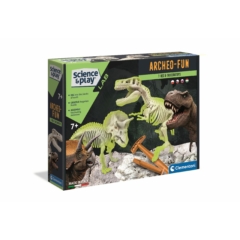 Clementoni - Tudomány és játék - Archeo Fun - Világító T-Rex és Triceratops régészeti játékszett