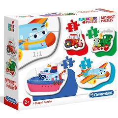 Clementoni 4 az 1-ben Bébi sziluett puzzle (2,3,4,5 db-os) - Járművek (20811)
