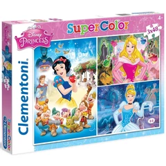 Clementoni 3 x 48 db-os Szuper Színes puzzle  - Disney Princess (25211)