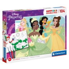 Clementoni 104 db-os Színezhető kétoldalas puzzle - Disney Princess (25714)