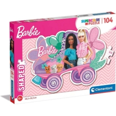 Clementoni 104 db-os Szuper színes Shaped puzzle - Barbie görkorcsolyája (27164)