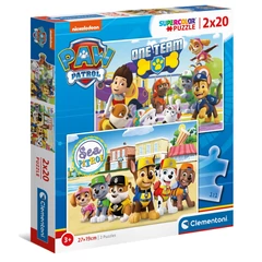 Clementoni 2 x 20 db-os Szuper Színes puzzle - Mancs őrjárat - A csapat (24779)