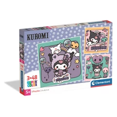 Clementoni 3 x 48 db-os Square puzzle - Kuromi (25027)