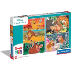 Clementoni 3 x 48 db-os Szuper Színes puzzle - Disney - Állatok (25285)