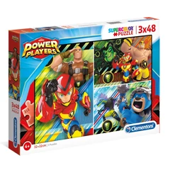 Clementoni 3 x 48 db-os Szuper Színes puzzle  - Power Players (25258)
