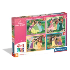 Clementoni  4 az 1-ben Szuper színes puzzle (12,16,20,24 db-os) - Disney Hercegnők (21746)