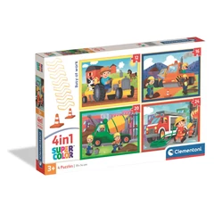 Clementoni  4 az 1-ben Szuper színes puzzle (12,16,20,24 db-os) - Munkagépek (21741)