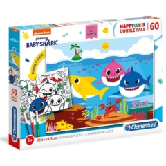 Clementoni 60 db-os Színezhető kétoldalas puzzle - Baby Shark (26093)