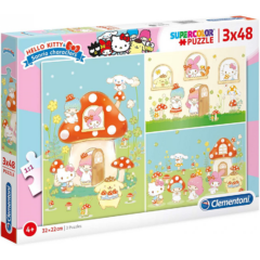 Clementoni 3 x 48 db-os Szuper Színes puzzle - Hello Kitty (25246)