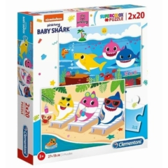 Clementoni 2 x 20 db-os Szuper Színes puzzle - Baby Shark (24777)