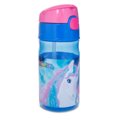 Colorino Handy szívószálas műanyag kulacs - Unicorn