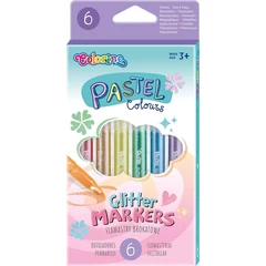 Coolpack - Colorino 6 színű csillámos filctoll - Pastel (82565PTR)