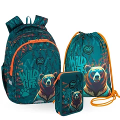 Coolpack - Jerry ergonomikus iskolatáska szett - Bear - felszerelt emeleteses tolltartóval (F029968-2-szett)