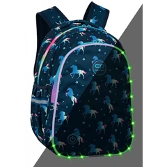 Coolpack - Jimmy LED-es iskolatáska, hátizsák - 2 rekeszes - Blue Unicorn