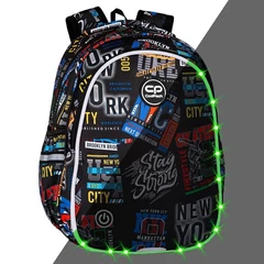 Coolpack - Jimmy LED iskolatáska, hátizsák - 2 rekeszes - Big city
