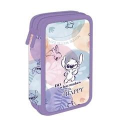 Coolpack - Jumper 2 felszerelt 2 emeletes tolltartó - Disney Fashion - Stitch - Do what makes you happy (F066885)