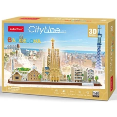 CubicFun MC256 - City Line Barcelona - 186 db-os 3D puzzle