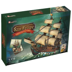 CubicFun T4017 - San Felipe vitorlás hajó - 248 db-os 3D puzzle