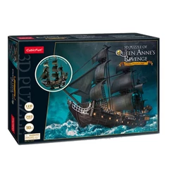 CubicFun T4035 - Queen Anne's - Feketeszakáll kalóz hajó - 100 db-os 3D Led puzzle