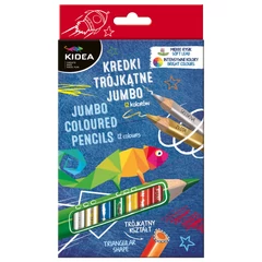 Derform - Kidea Jumbo VASTAG háromszög színesceruza - 12 db-os (KTG12KA)