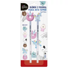 Derform - Kidea Állatos grafit ceruza figurával - 2 db-os - háromféle (OFA2KA)